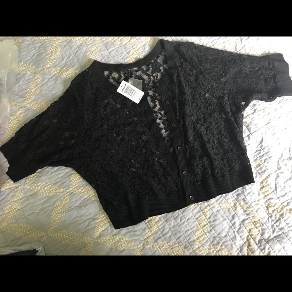 Torrid Black Lacey Shrug Size 3